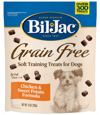 Bil-Jac Grain Free Soft Training Treats for Dogs - Chicken and Sweet Potato Formula - 10 oz Packs