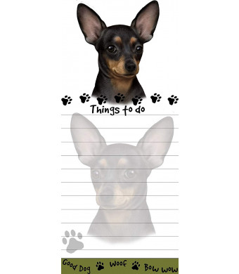 "Chihuahua Magnetic List Pads" Uniquely Shaped Sticky Notepad Measures 8.5 by 3.5 Inches