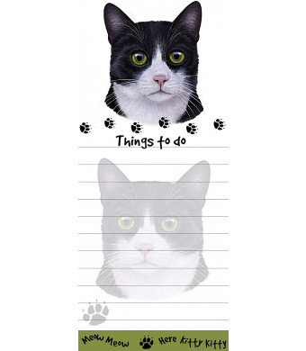"Cat Magnetic List Pads" Uniquely Shaped Sticky Notepad Measures 8.5 by 3.5 Inches