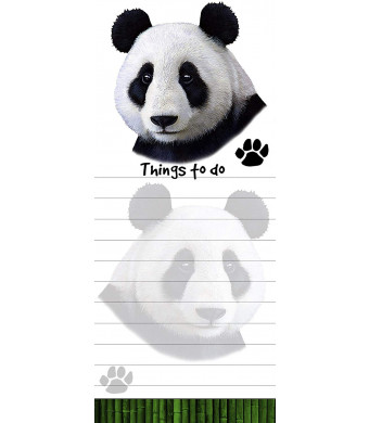 "Panda Magnetic List Pads" Uniquely Shaped Sticky Notepad Measures 8.5 by 3.5 Inches