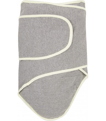 Miracle Blanket Swaddle, Grey with Yellow Trim