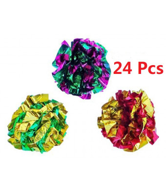 PetFavorites trade; Mylar Crinkle Balls Cat Toys Best Interactive Crinkle Cat Toy Balls Ever Independent Pet Kitten Cat Toys for Fat Real Cats Kittens Exercise, Soft/Light/Right Size