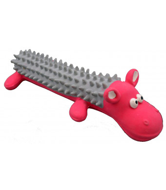Amazing Pet Products Shaggy Latex Hippo Squeek Toy, 6-Inch