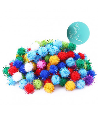 Rimobul Assorted Color Sparkle Balls My Cat's All Time Favorite Toy - 1.5" - 50 Pack