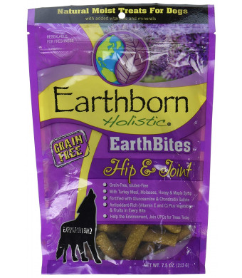 Earthborn Holistic EarthBites Hip and Joint Grain Free Moist Treats For Dogs, 7.5 oz.