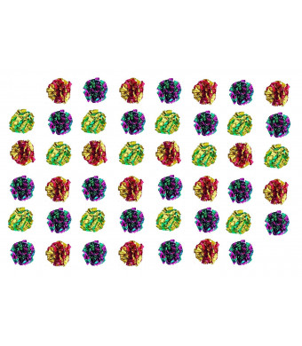 MYLAR Crinkle Balls Cat Toys - Interactive Lightweight Shiny Metallic Colors 4 Pack, 7 Pack, 12 Pack, 25 Pack, 36 Pack or 46 Pack