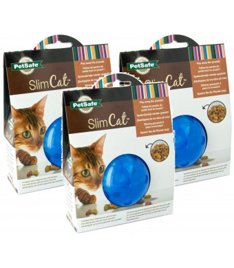 Petsafe SlimCat Meal Dispensing Cat Toy, Blue (3 Pack)