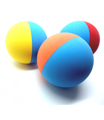 Snug Rubber Dog Balls - Tennis Ball Size - Virtually Indestructible (3 Pack)