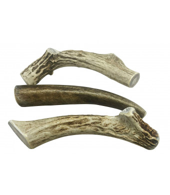 WhiteTail Naturals 3 Pack- Deer Antler Dog Chews Medium 5 to 6 Inches Long.