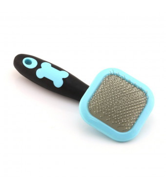 PETPAWJOY Slicker Brush for CAT Dog Massage Brush Deshedding Brush Grooming Brush for Yorkie Poodle Maltese Puppy Guinea Pig Rabbit Gently Removes Loose Undercoat and, fits Long and Short Hair Coat