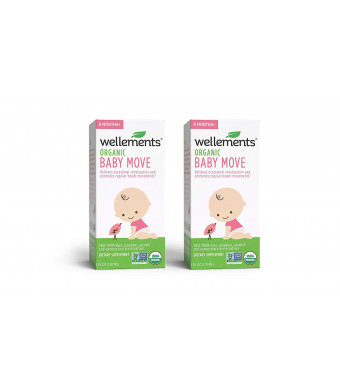 Wellements Baby Move for Constipation, 4 Fl Oz, 2 Count, Free From Dyes, Parabens, Alcohol, and Preservatives