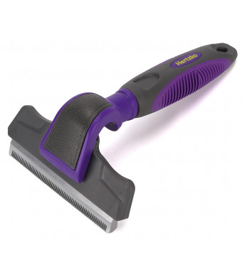 Hertzko Pet Deshedding Tool Gently Removes Shed Hair - for Small, Medium, Large, Dogs and Cats, with Short to Long Hair