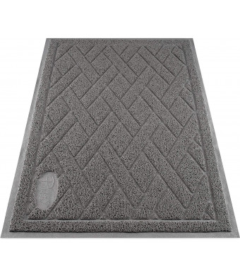 Pawkin Cat Litter Mat - Patented Design with Litter Lock Mesh - Durable - Easy to Clean - Soft - Fits Under Litter Box - Litter Free Floors
