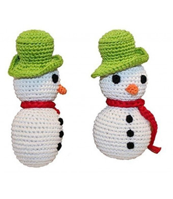 Mirage Pet Products 500-008 Holiday Knit Knack Frost The Snowman Organic Dog Toy, Small