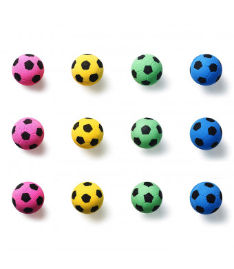 BCQLI Natural Latex Pet Toys Foam Soccer Balls Cat Toys,Pet Cat Fitness Equipment,12 Ball