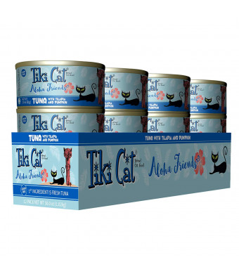 Tiki Cat Aloha Friends Canned Cat Food  Nutrient Rich Cat Food - 3 oz. (12 Pack) - Tuna, Tilapia and Pumpkin
