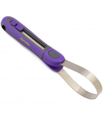 Hertzko Deshedding Tool Blade Can Be Used Either Looped or Straight - Coarse and Fine Teeth for Long and Short Coats - Removes Dead Hair and Reduces Shedding Drastically