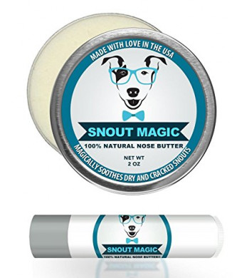 Snout Magic: Diamond Package - Premium Organic Dog Nose Butter Moisturizer Balm to Sooth, Cure, Heal Dry Cracked Chapped Dog Nose - Includes (2oz) and Mini Tube (.15 oz)