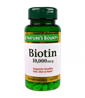 Nature's Bounty Biotin 10,000 mcg, Rapid Release Softgels 120 ea (Pack of 3)