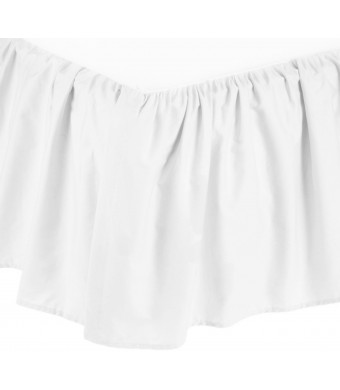 American Baby Company 100% Natural Cotton Percale Portable Mini Crib Skirt, White, Soft Breathable, for Boys and Girls