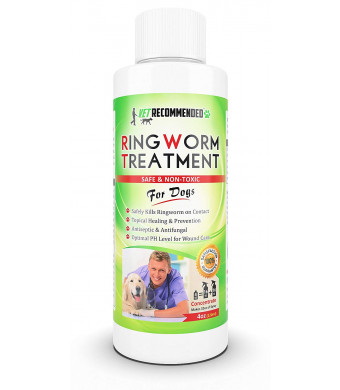 Vet Recommended Ringworm Treatment For Dogs - Concentrate Makes Two 16oz Bottles of Antifungal Spray Safely Kills Viruses, Disease Causing Bacteria, Spores and Fungi - Made in USA (4oz/120ml)