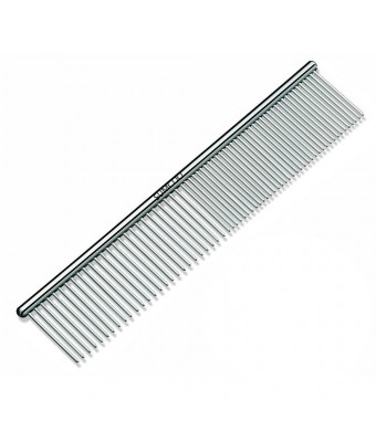 SUMCOO Stainless Steel Pet Dog and Cat Shedding Comb and Grooming Comb with Different Spaced Rounded Teeth,Wide Trimmer Comb.
