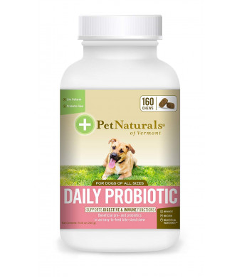 Pet Naturals of Vermont - Daily Probiotic for Dogs, Digestive Health Supplement, 160 Bite Sized Chews