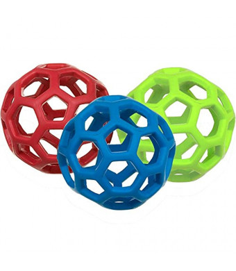 JW Pet Company Mini Hol-ee Roller Dog Toy, Colors Vary - Pack of 3