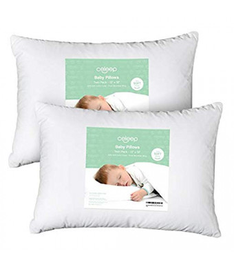[2-Pack] Celeep Baby Toddler Pillow Set - 13" x 18" Toddler Bedding Small Pillow - Baby Pillow with 100% Cotton Cover