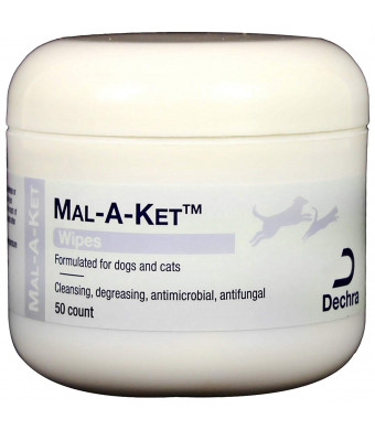 Mal-a-ket Wipes for Support Healthy Skin for Dogs, Cats 50ct by Dechra