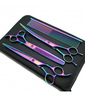 Kingstar Professional Pet Grooming Scissors Set Straight Scissors Thinning Scissors Curved Scissors Comb case Oil