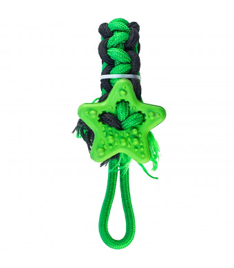 4BF Natrural Rubber and Rope Tugging Star Dog Toy