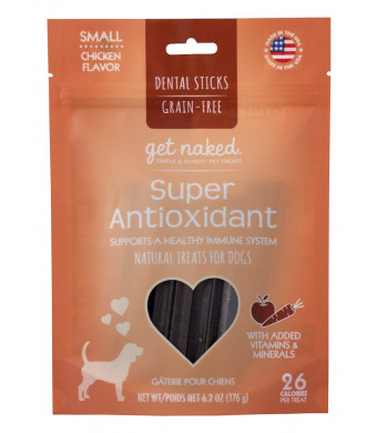 Get Naked Grain Free 1 Pouch 6.2 oz Super Antioxidant Dental Chew Sticks, Small