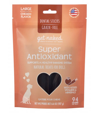 Get Naked Grain Free 1 Pouch 6.6 oz Super Antioxidant Dental Chew Sticks, Large