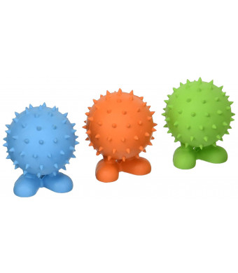 (3 Pack) JW Spiky Cuz Assistant Toy, Small, Multicolor - Colors May Vary