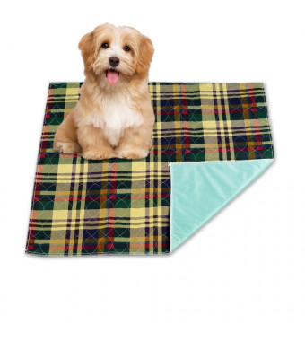 Reusable Washable Waterproof Pet Mat and Potty Training Mat For Housebreaking Your Pet - Soft Quilted Cotton Pet Mat With Bold Colors - Machine Washable And Dryer Friendly - Large 36" x 34" Size