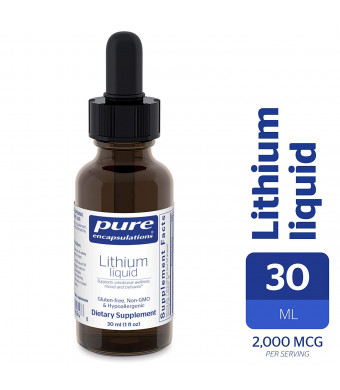 Pure Encapsulations - Lithium Liquid - Supports Cognitive Health, Mood, and Brain Function - 30 ml