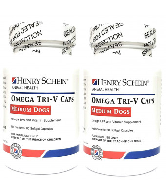 Butler-Schein Omega Tri-V Supplement for Medium Breeds 31-60 lbs, 60 Softgel Capsules, Pack of 2