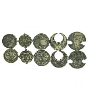Norse Foundry Adventure Coins (Metal Plated novelty) Variety Pack (Set of 10) Elven Style RPG DandD