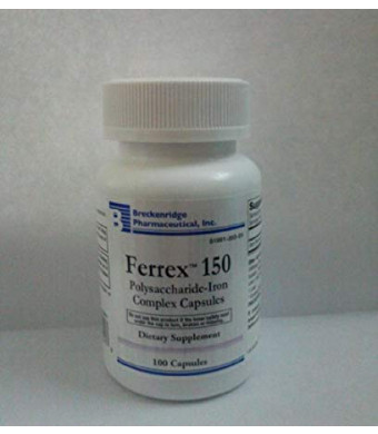 Breckenridge Ferrex 150 Polysaccharide Iron Complex Caps 100ct *Non Blister* by "Breckenridge Pharmaceutical, Inc."