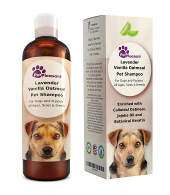 Vanilla Oatmeal Dog Shampoo with Lavender - Colloidal Oatmeal Dog Shampoo for Itchy Skin and Fleas - Natural Flea and Tick Prevention for Dogs - Shampoo for Dogs with Sensitive Skin - Odor Eliminator
