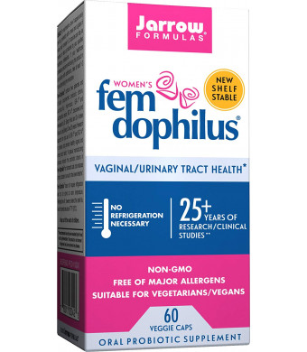 Jarrow Formulas Fem-Dophilus, 1 Billion Organisms Per Cap, Supports Vaginal and Urinary Tract Health, 60 Count (Cool Ship, Pack Of 3)