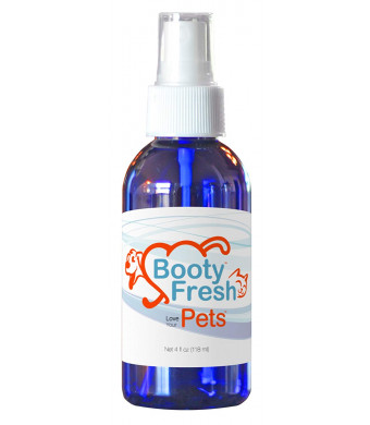 Booty Fresh Pets - Cat and Dog Back Side Odor Lifting Neutralizing Spray - Extra Strength but Safe and Gentle - Spray On Directly and Rinse to Remove Difficult Smells - A Miracle in a Bottle