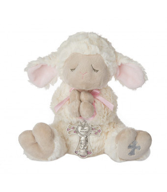 Ganz Serenity Lamb With Crib Cross Christening or Baptism Gift (Pink (Girl))