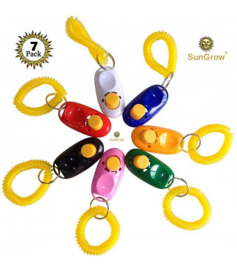 Dog Clickers with Wrist Bands - Colorful and Practical Set of Simple, Convenient and Effective Training Tools for Puppy or Cat - Humanized Scientific Professional Design - Perfect Size and Sound