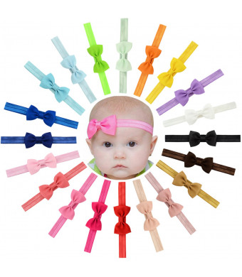 Baby Girls Headbands 20Pcs 2.75" Boutique Grosgrain Ribbon Hair Bow Headbands for Baby Girls Infants Toddler Newborns and Kids
