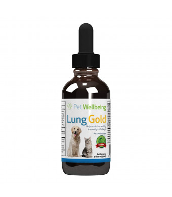 Pet Wellbeing - Lung Gold for Cats and Dogs - Natural Breathing Support for Felines - 2oz (59ml)