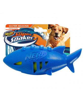 Nerf Dog Super Soaker 7in Shark Football - Blue, Dog Toy