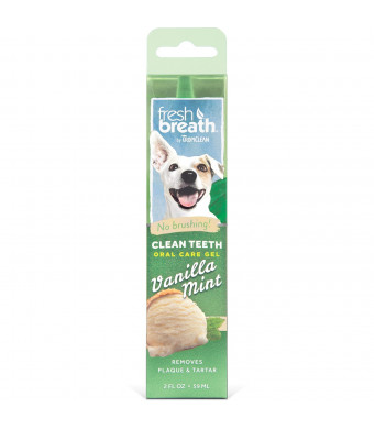 TropiClean Fresh Breath Vanilla Mint Clean Teeth Gel for Dogs, 2oz, Made in USA