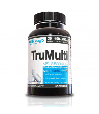 PEScience TruMulti Men's Formula, Daily Multivitamin and Mineral Supplement, 90 Capsules